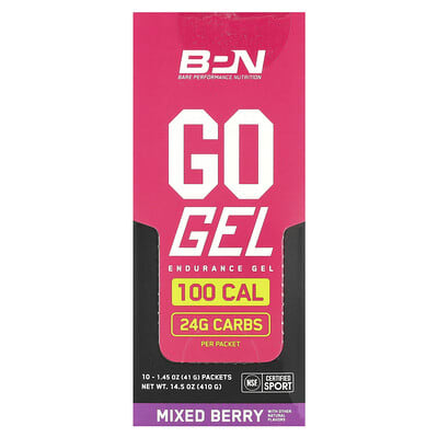 Go Gel, Endurance Gel, Mixed Berry, 10 Packets, 1.45 oz (41 g) Each
