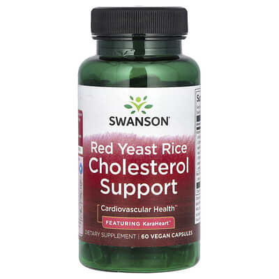 Swanson Vitamins Красный дрожжевой рис для поддержки холестерина, 60 веганских капсул