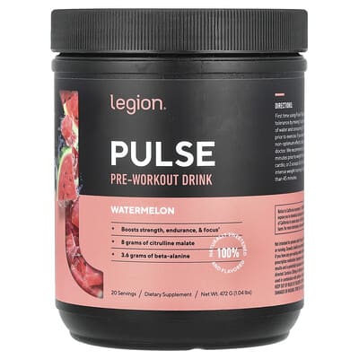 Legion Athletics Предтренировочный напиток Pulse, Watermelon, 1.04 lbs (472 g)
