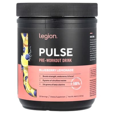 Предтренировочный напиток Pulse, Blueberry Lemonade, 1.02 lbs (464 g)