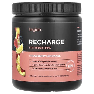 Напиток для восстановления после тренировки Recharge Strawberry Lemonade, 0.6 lbs (276 g)