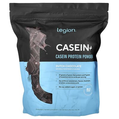 Casein+, Casein Protein Powder, Dutch Chocolate, 1.56 lbs (710 g)
