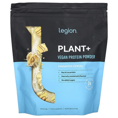 Plant+, Vegan Protein Powder, Cinnamon Cereal, 1.5 lbs (680 g)