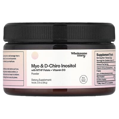 Myo & D-Chiro Inositol with MTHF Folate + Vitamin D3 Powder, 2.33 oz (66 g)