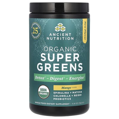 Органический суперфуд Ancient Nutrition SuperGreens Mango 6.8 oz