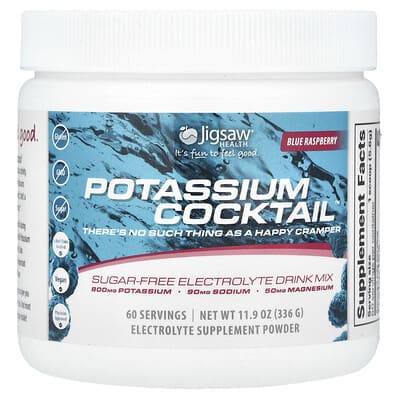 Jigsaw Health Электролитный напиток Potassium Cocktail™, без сахара, Blue Raspberry, 11.9 oz (336 g)