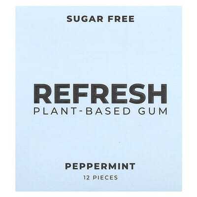 Plant-Based Gum, Peppermint, 12 Pieces