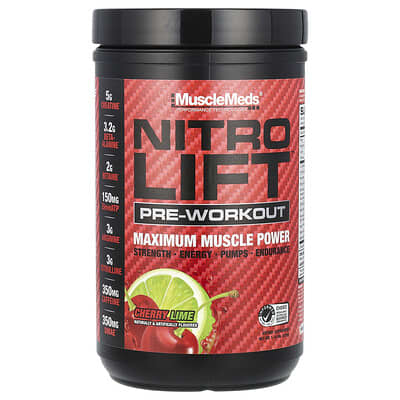 MuscleMeds предтренировочный комплекс Nitro Lift™, вишня-лайм, 1.14 lbs (518 g)
