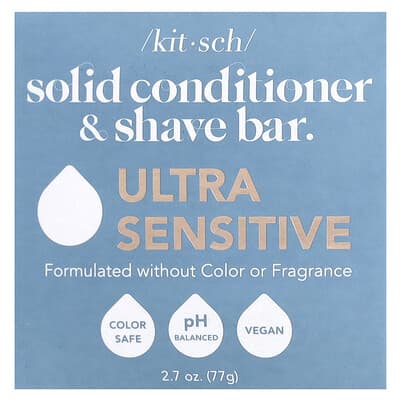 Kitsch твердый шампунь и кондиционер, Ultra Sensitive, Fragrance Free, 2.7 oz (77 g)