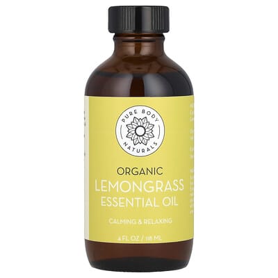Organic Essential Oil, Lemongrass, 4 fl oz (118 ml)