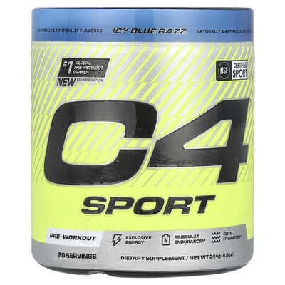 C4® Sport, предтренировочный комплекс, Icy Blue Razz, 8.6 oz (244 g)