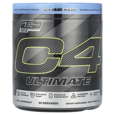 C4® Ultimate, предтренировочный комплекс, Icy Blue Razz, 14.1 oz (400 g)
