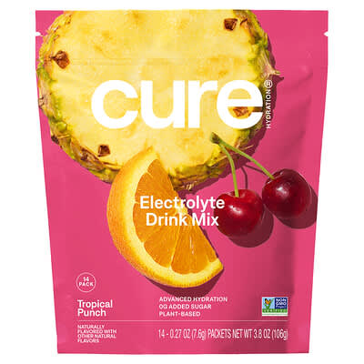 Раствор электролитов Electrolyte Drink Mix, Tropical Punch, 14 Packets, 0.27 oz (7.6 g) Each