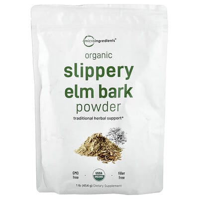 Organic Slippery Elm Bark Powder , 1 lb (454 g)