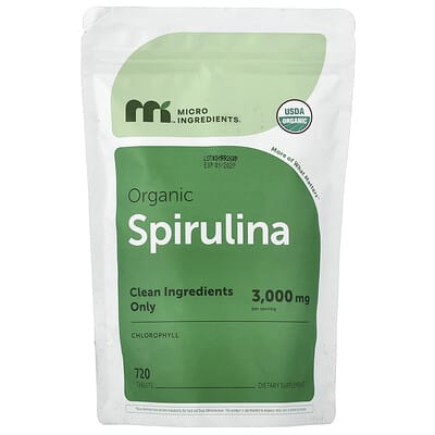 Organic Spirulina, 720 Tablets (500 mg per Tablet)