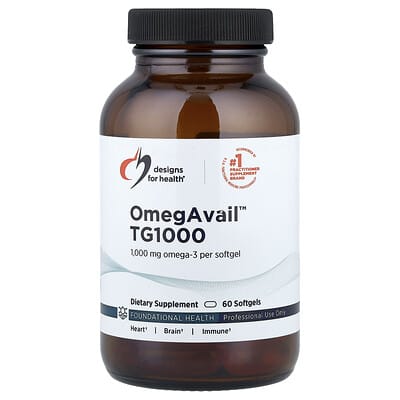 OmegAvail™ TG1000, 1,000 mg, 60 Softgels