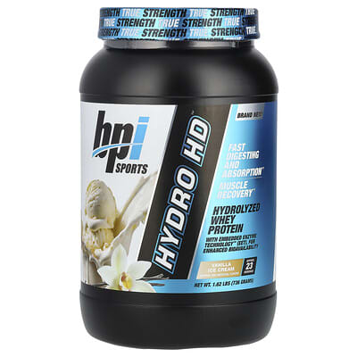 BPI Sports Hydro HD™, Гидролизованный сывороточный протеин, Vanilla Ice Cream, 1.62 lbs (736 g)