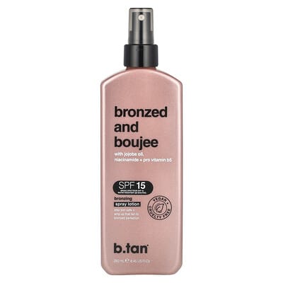 Спрей-лосьон для автозагара b.tan Bronzed and Boujee, SPF 15, 8.45 fl oz (250 ml)