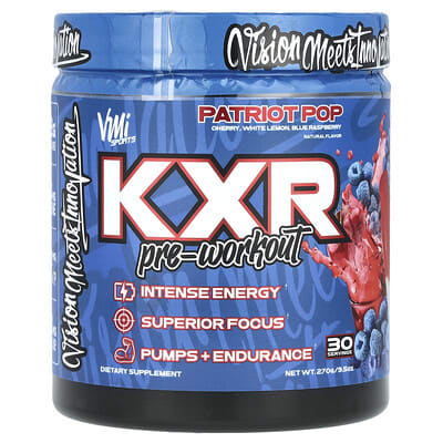 Предтренировочный комплекс VMI Sports KXR, Patriot Pop, 9.5 oz (270 g)