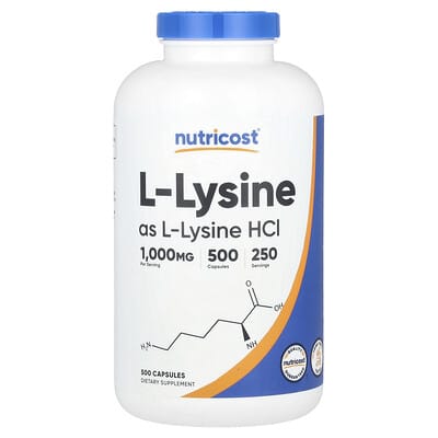 L-Lysine, 500 Capsules (500 mg per Capsule)