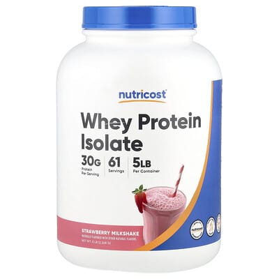 Whey Protein Isolate, Strawberry Milkshake, 5 lb (2,268 g)