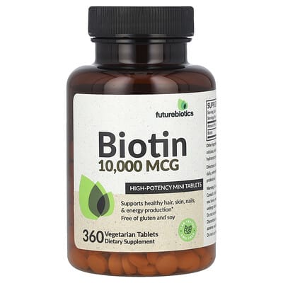 Biotin, High Potency, 10,000 mcg, 360 Vegetarian Tablets