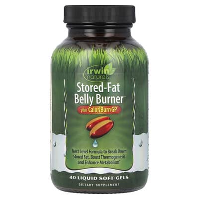 Средство для сжигания жира на животе Stored-Fat Belly Burner, Plus CaloriBurn GP®, 40 жидких мягких капсул
