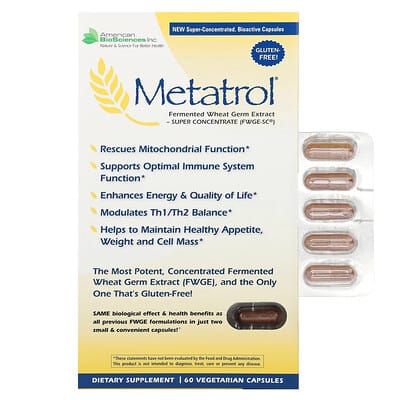 Metatrol®, экстракт ферментированных зародышей пшеницы, 60 вегетарианских капсул