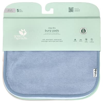Stay Dry Burp Pads, Multicolor, 5 Pads