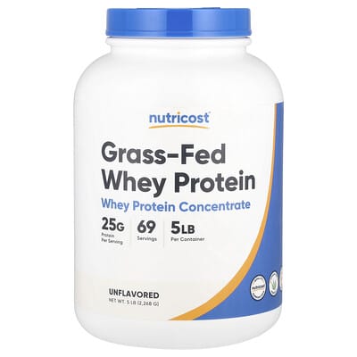 Nutricost концентрат сывороточного протеина без вкуса, 5 lb (2,268 g)