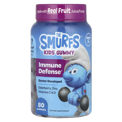 Kids Gummy, Immune Defense, Ages 3+, Smurf Berry , 80 Gummies