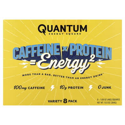 Caffeine x Protein Snack, Variety Pack, 8 Squares, 1.69 oz (48 g) Each