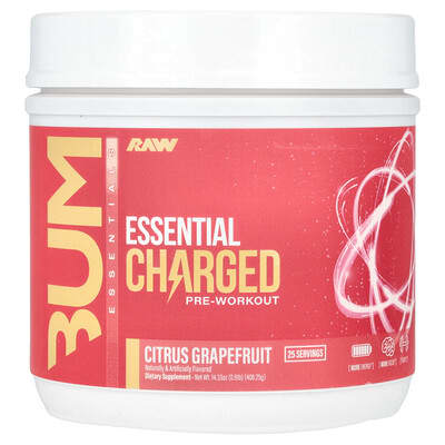 Предтренировочный комплекс Bum Essentials Essential Charged, цитрусовый грейпфрут, 14.33 oz (406.25 g)