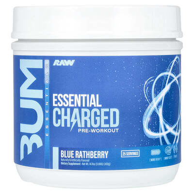 Предтренировочный комплекс Bum Essentials Essential Charged Pre-Workout, Blue Rathberry, 400 g