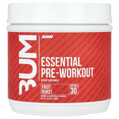 Raw Nutrition Bum, Essential Pre-Workout, вкус Fruit Burst, 14.39 oz (408 g)