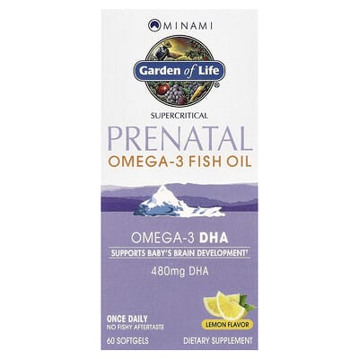 Supercritical Prenatal, Omega-3 Fish Oil, Lemon, 60 Softgels
