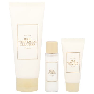 Rice Whip Facial Cleanser Set, 3 Piece Set
