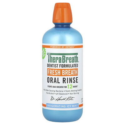 Ополаскиватель для полости рта TheraBreath Fresh Breath Oral Rinse, Invigorating Icy Mint, 33.8 fl oz (1 l)