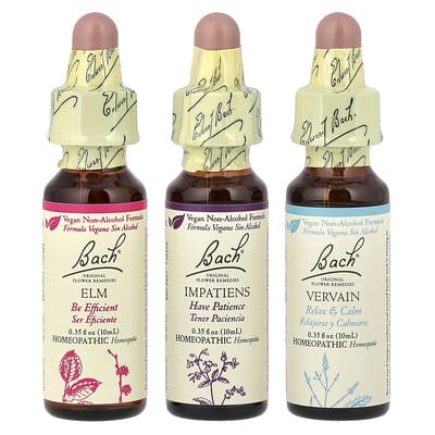 Набор цветочных средств Original Flower Remedies Motivation Kit, 3 пипетки, 0.35 fl oz (10 ml) каждый