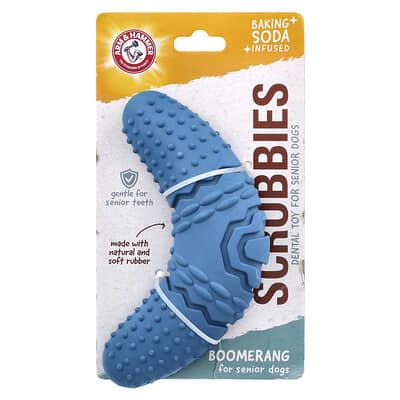 Scrubbies, Dental Toy For Senior Dogs, Boomerang, 1 Toy