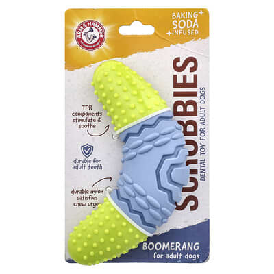 Scrubbies, Dental Toy For Adult Dogs, Boomerang, 1 Toy