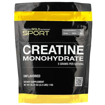 Sport, Pure Creatine Monohydrate, Unflavored, 2.2 lbs (1 kg)
