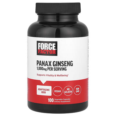 Panax Ginseng, 100 растительных капсул (500 mg на капсулу)