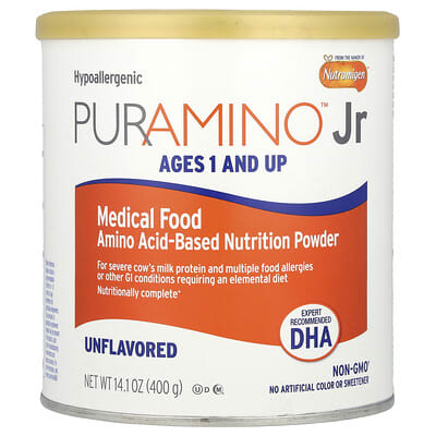 PurAmino™ Jr, Medical Food, Amino Acid-Based Nutrition Powder, Ages 1+, Unflavored, 14.1 oz (400 g)