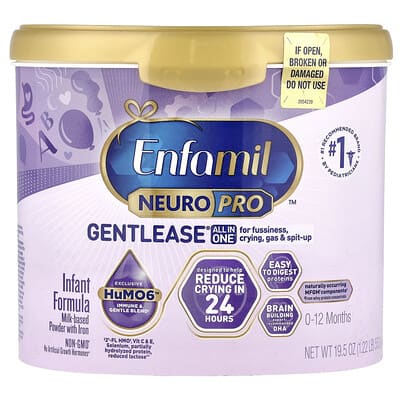 NeuroPro™ Gentlease®, Infant Formula, 0-12 Months, 19.5 oz (553 g)