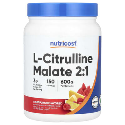 L-Citrulline Malate 2:1, Fruit Punch, 1.3 lb (600 g)