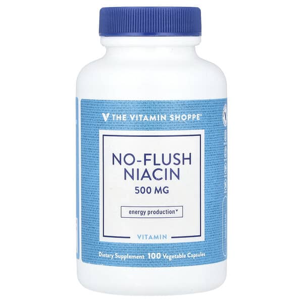 Ниацин без смывания, 500 mg, 100 вегетарианских капсул