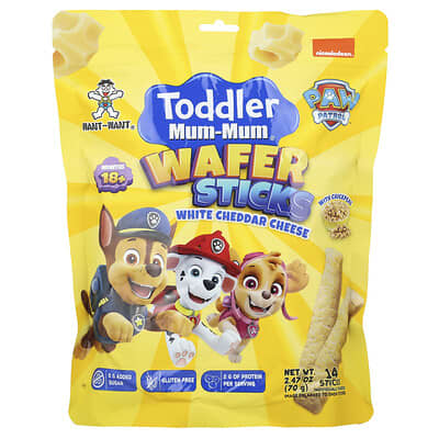 Вафельные палочки Hot Kid Toddler Mum-Mum®, Paw Patrol™, White Cheddar Cheese, 14 Sticks, 2.47 oz (70 g)