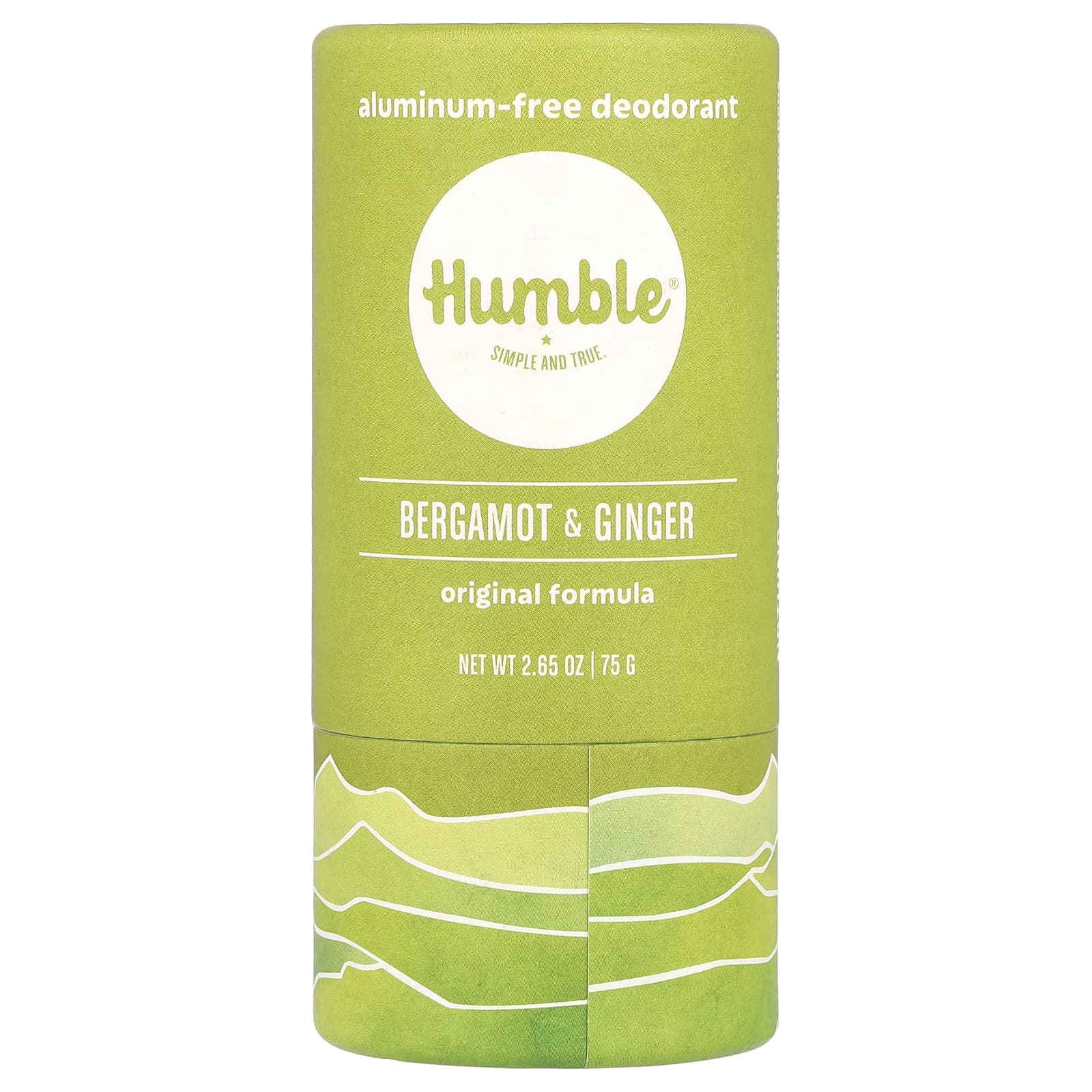 Дезодорант без алюминия Humble Brands, Bergamot & Ginger, 2.65 oz (75 g)