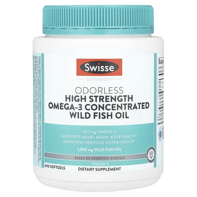 Ultiboost®, Odorless High Strength Omega-3 Concentrated Wild Fish Oil , 1,500 mg , 400 Softgels